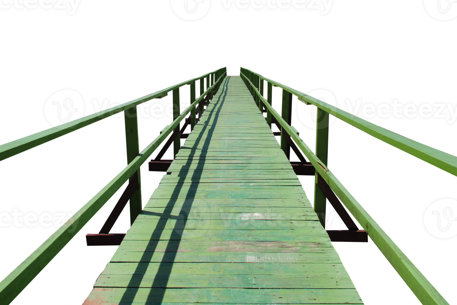 puente de madera verde sobre un fondo translúcido png