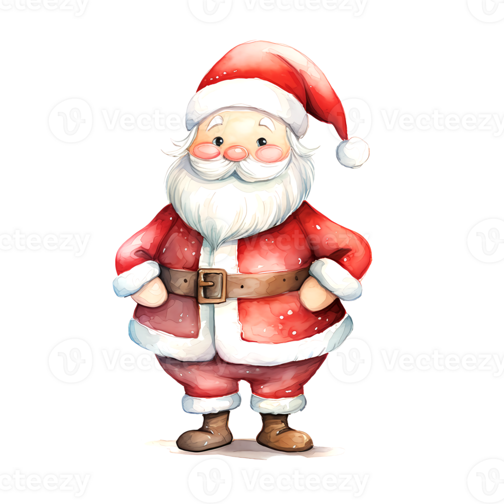 ai generato acquerello Natale Santa claus. clipart. ai generato. png