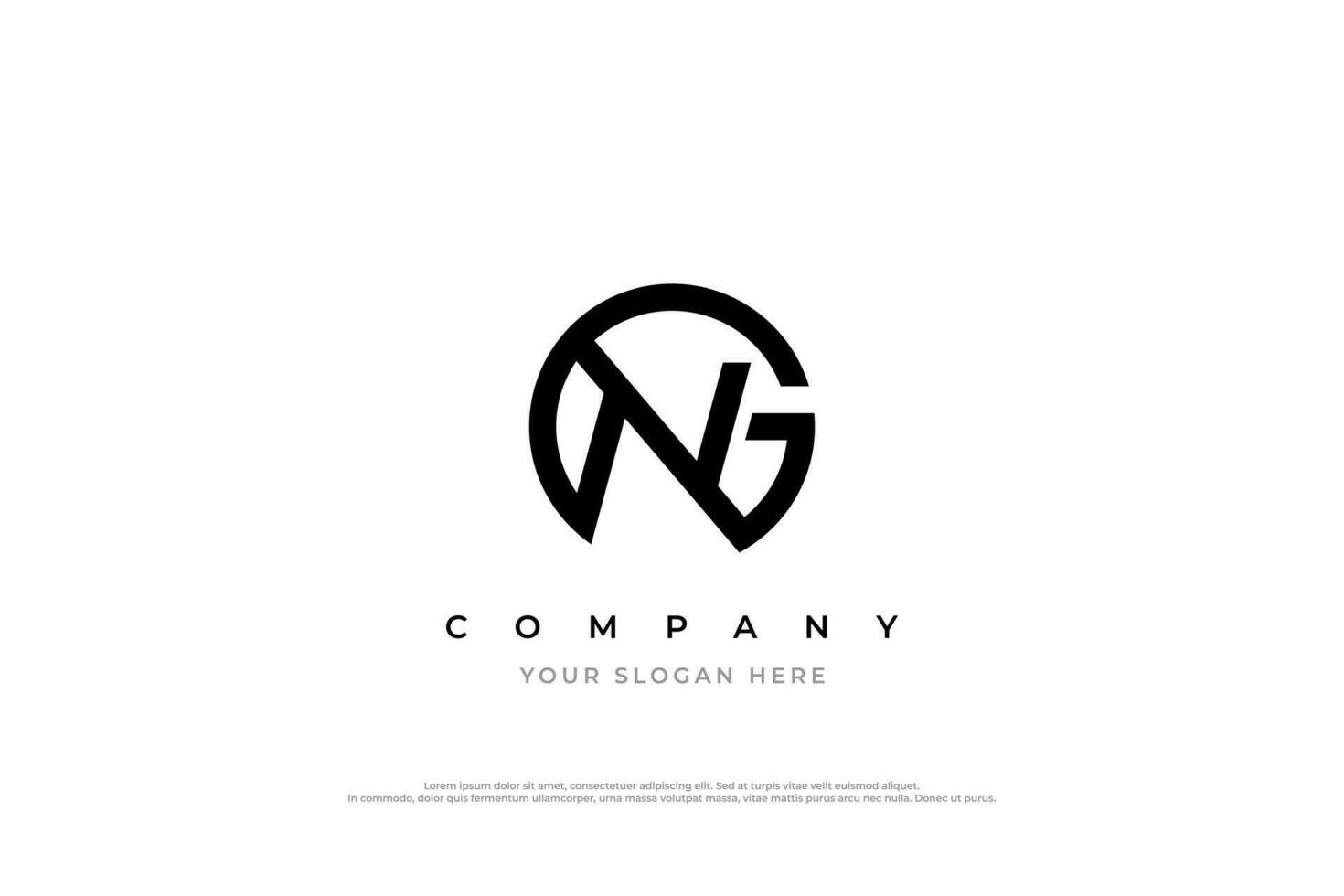 Initial Letter NG Logo or GN Monogram Logo Design vector