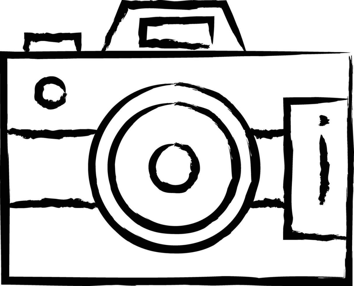 Camera hand drawn vector illustration