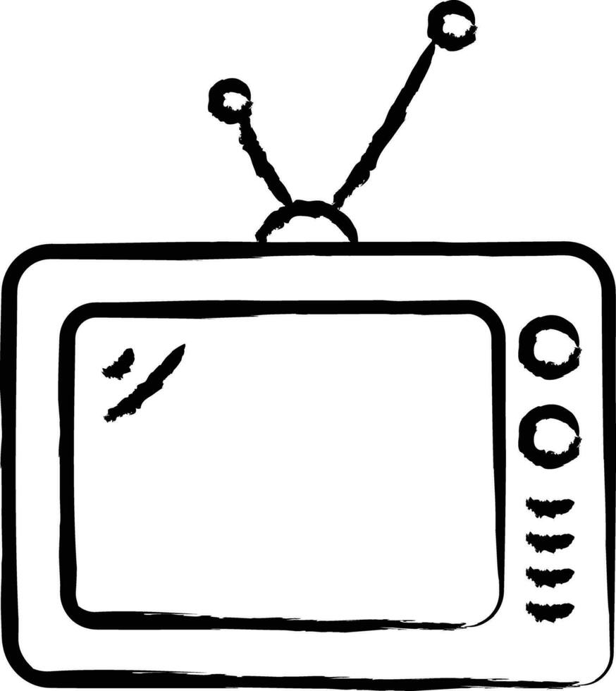 retro televisión mano dibujado vector ilustración