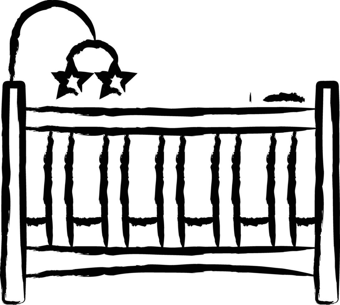 Crib hand drawn vector illustration