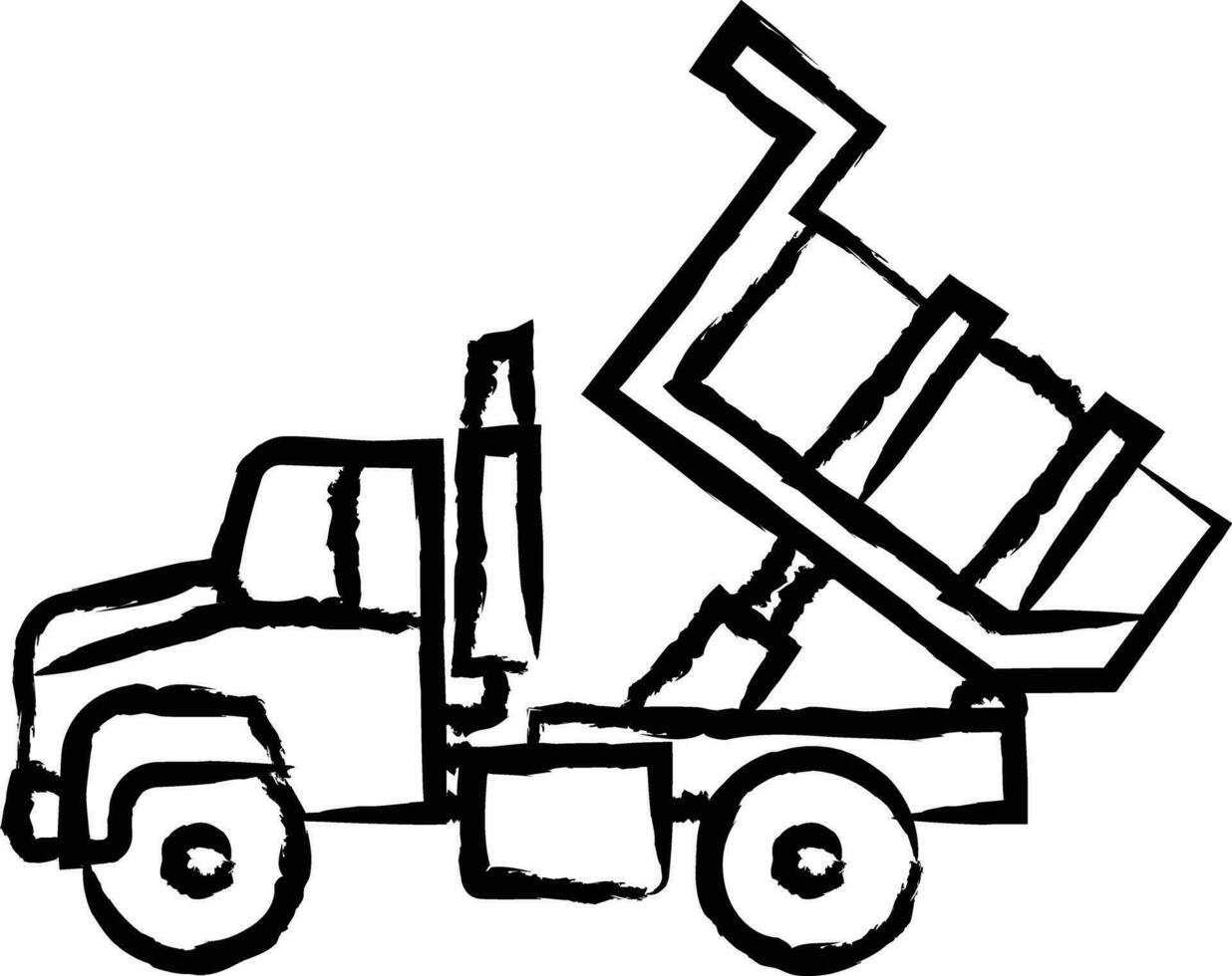 Loading truck hand drawn vector illustration
