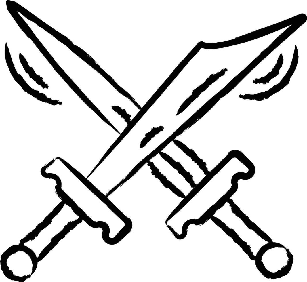 espada mano dibujado vector ilustración