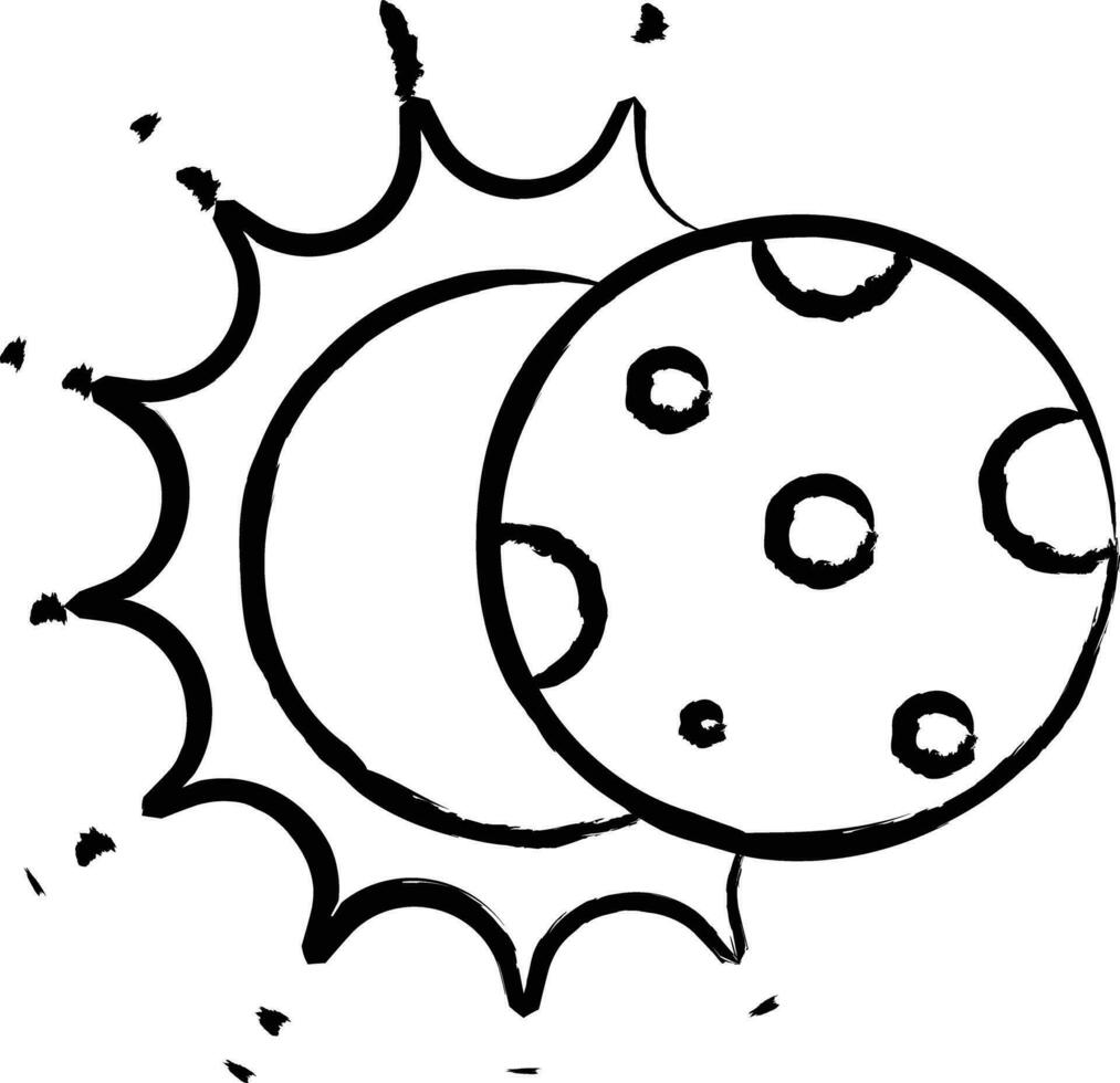 Solar eclipse hand drawn vector illustration