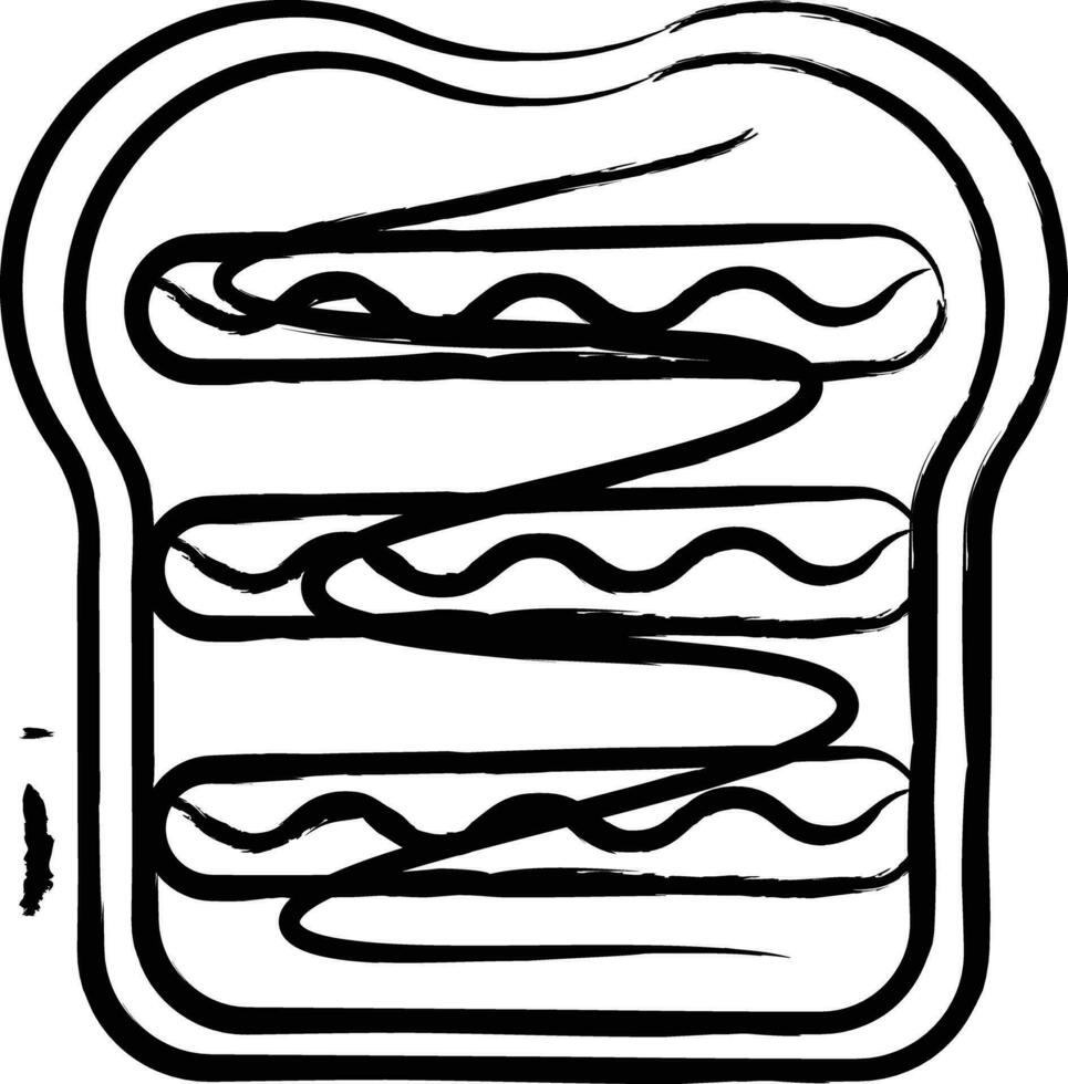 sausage toast hand drawn vector illustration