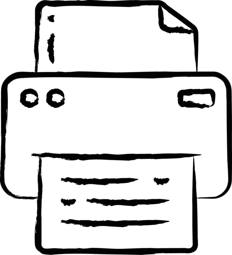 Printing Machine hand drawn vector illustration