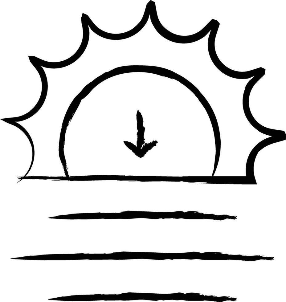 Sunset hand drawn vector illustration