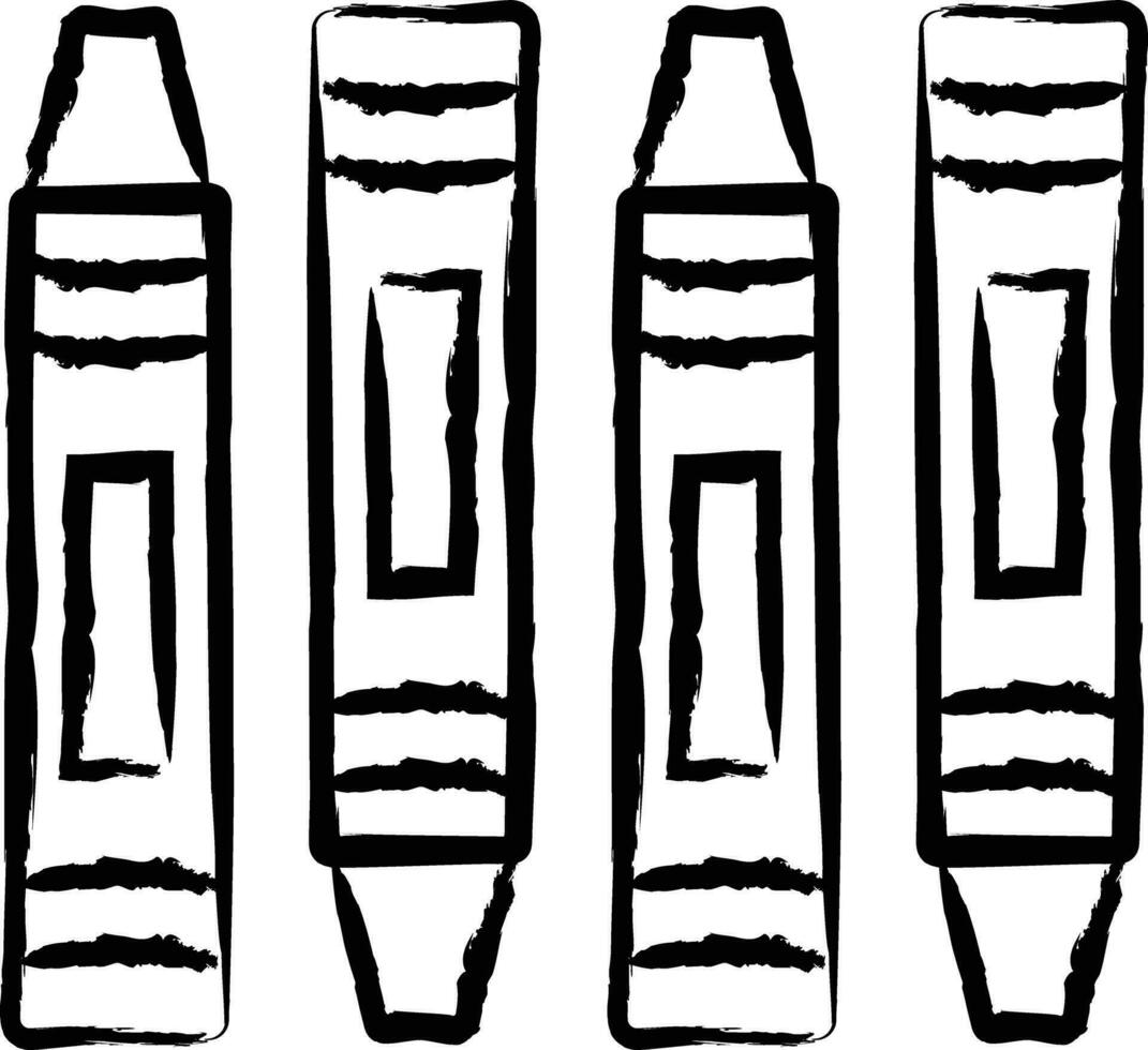 Crayons hand drawn vector illustration