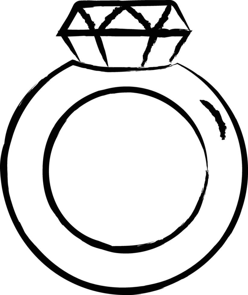 Diamond ring hand drawn vector illustration