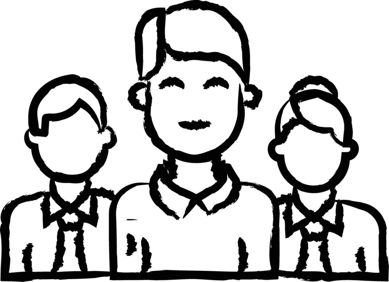 Team Man hand drawn vector illustration