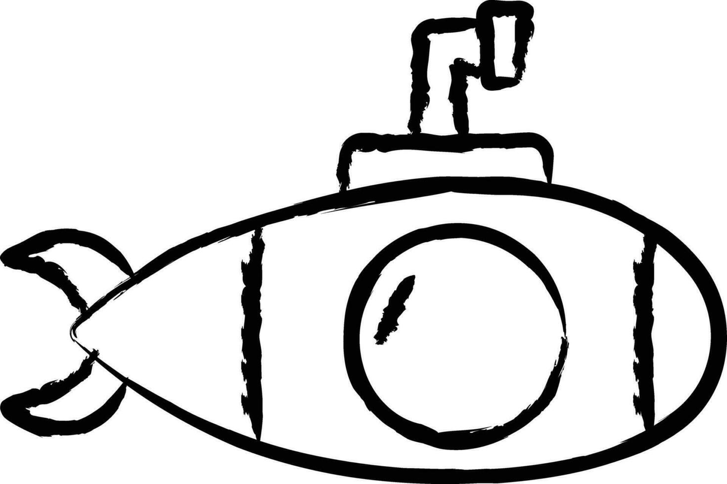 submarino mano dibujado vector ilustración