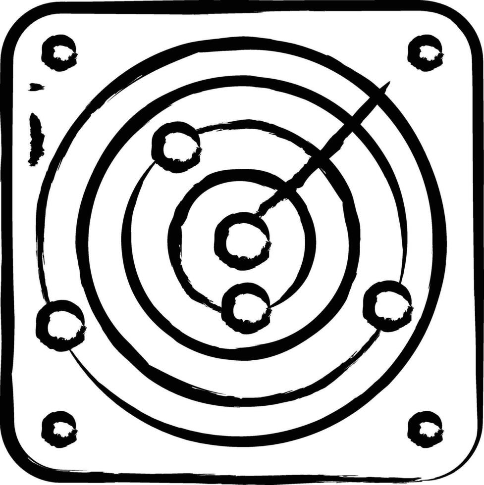 Radar hand drawn vector illustration