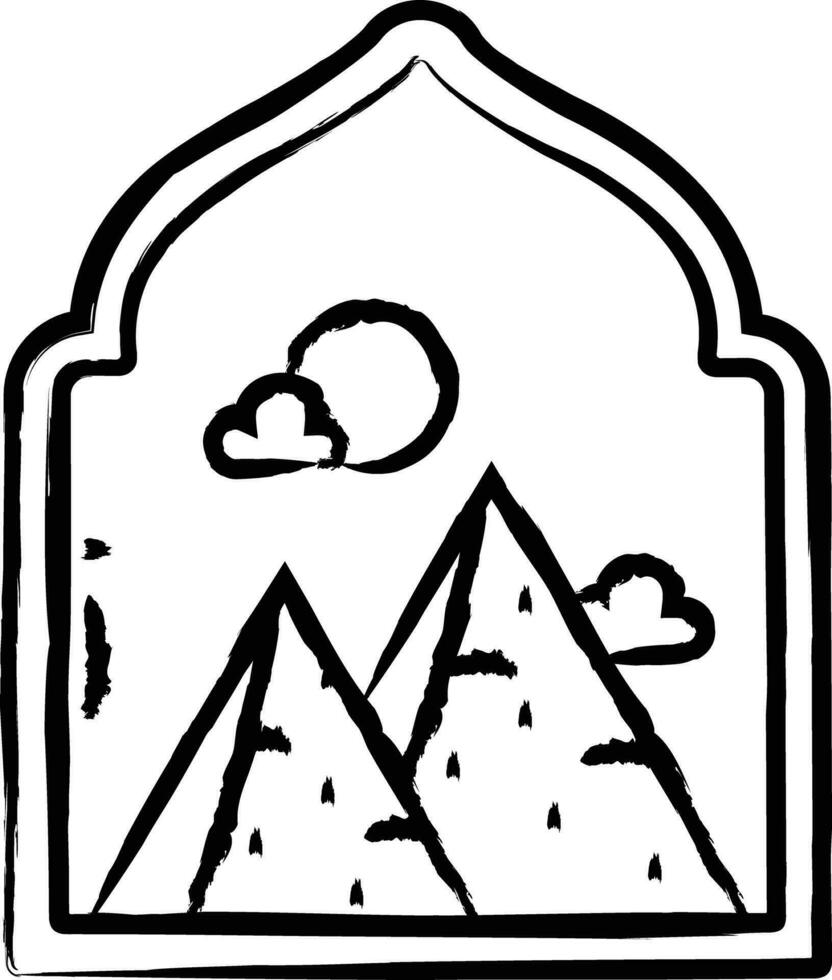 Desert hand drawn vector illustration