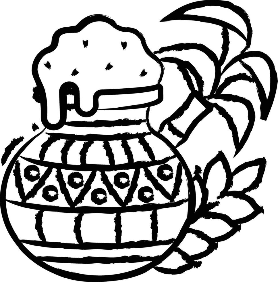 Pongal pot hand drawn vector illustration