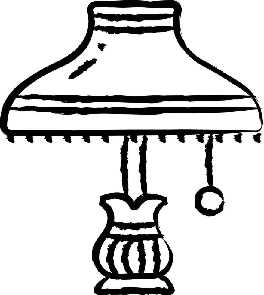 table lamp retro hand drawn vector illustration