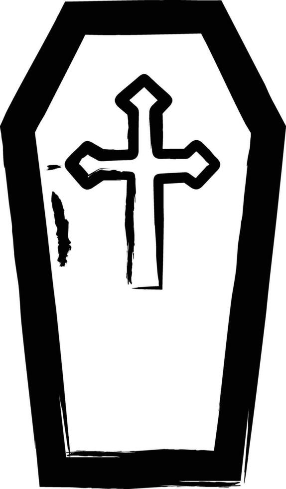 Coffin hand drawn vector illustration