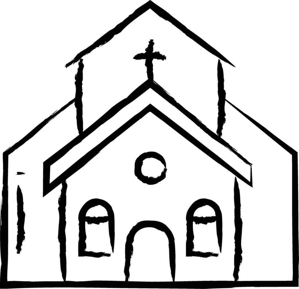 Church hand drawn vector illustration