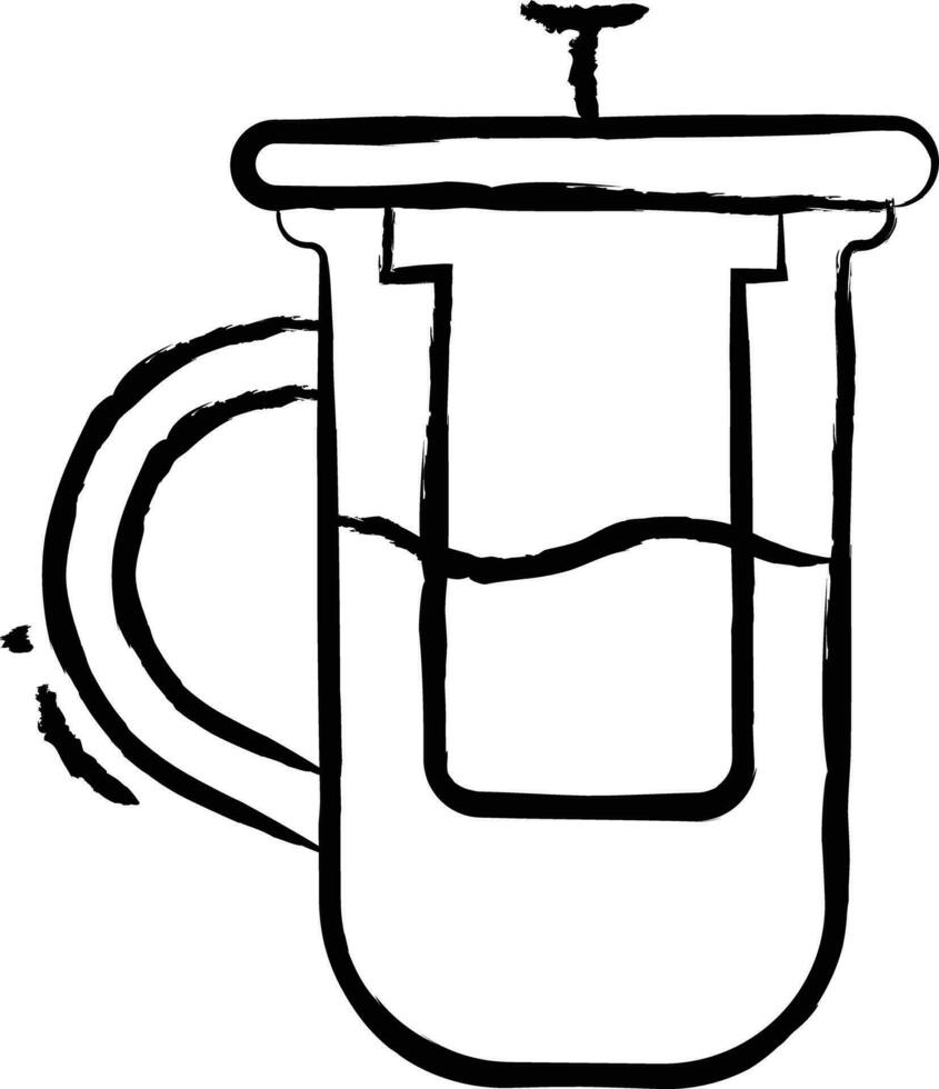 french press hand drawn vector illustration