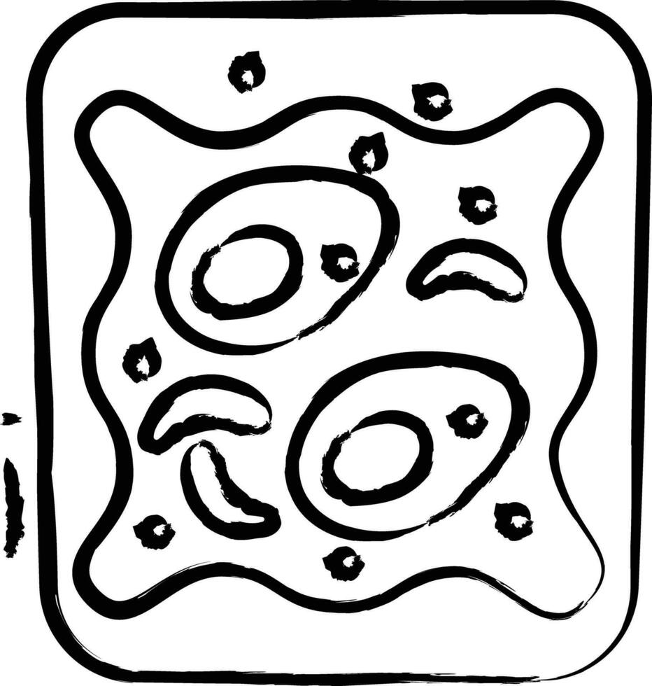 Egg toast hand drawn vector illustration