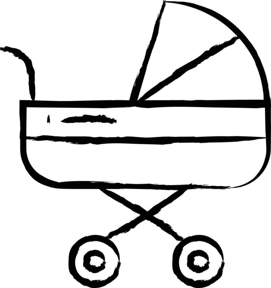 Stroller hand drawn vector illustration