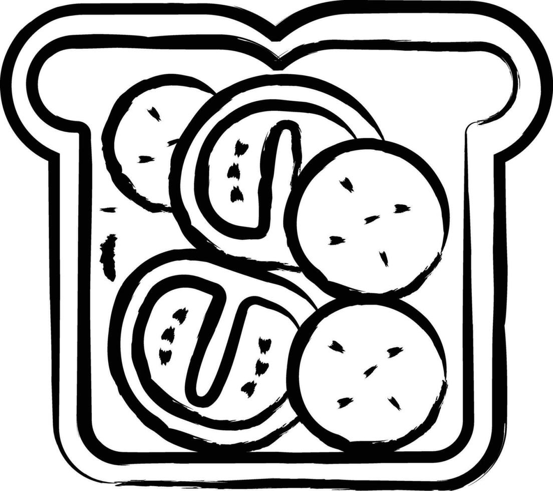 Chilli toast hand drawn vector illustration