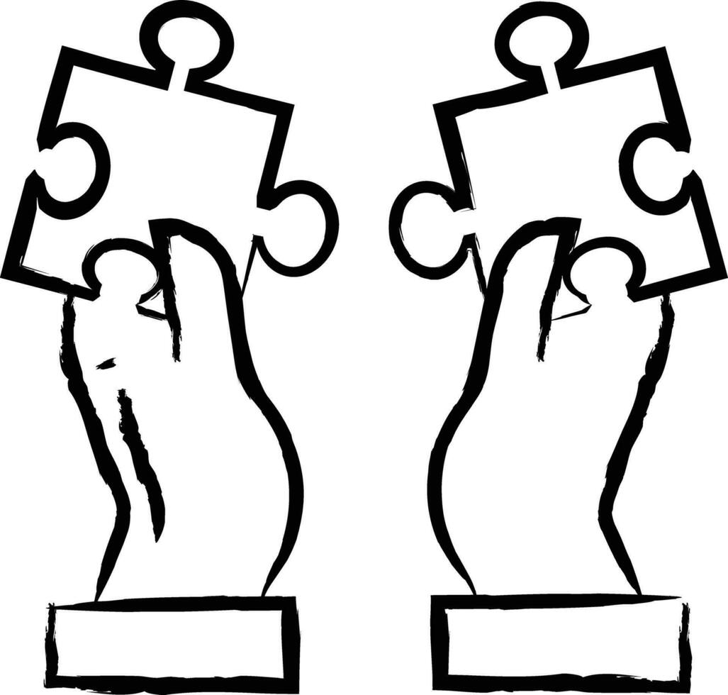 Puzzle Pieces hand drawn vector illustration