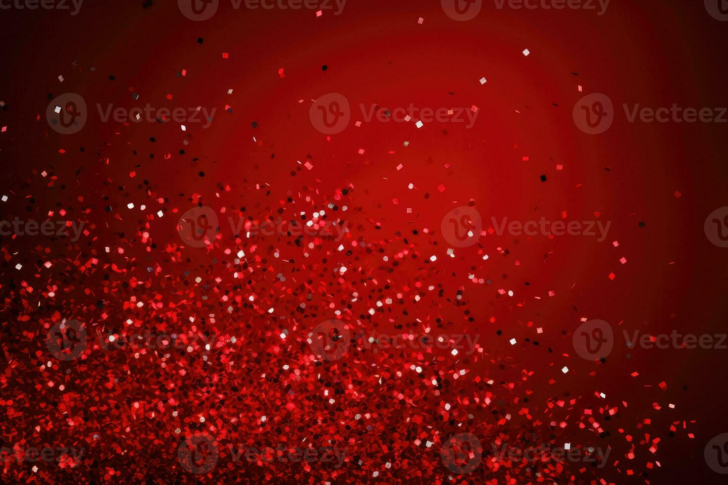 AI generated Abstract festive red background with splash of confetti photo