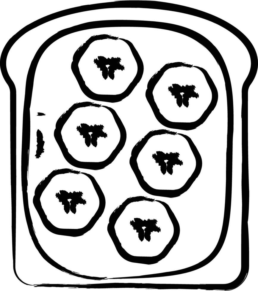 Banana toast hand drawn vector illustration