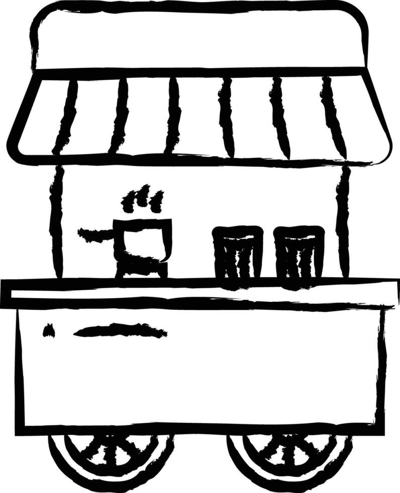 tea stall hand drawn vector illustration