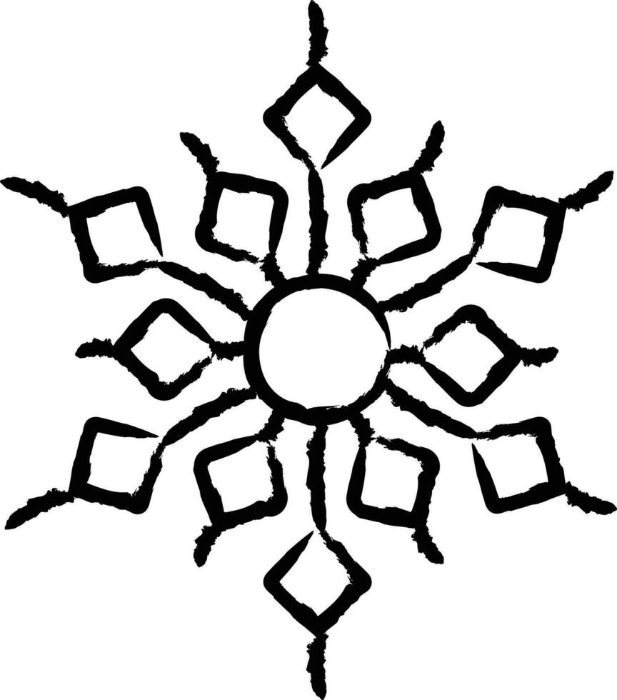 Snowflake hand drawn vector illustration