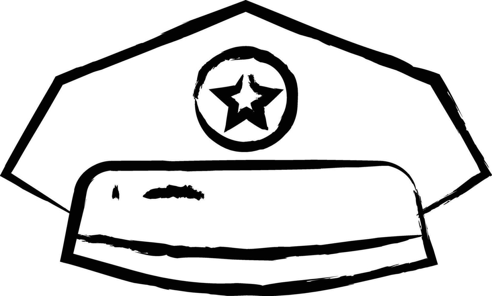 policía sombrero mano dibujado vector ilustración