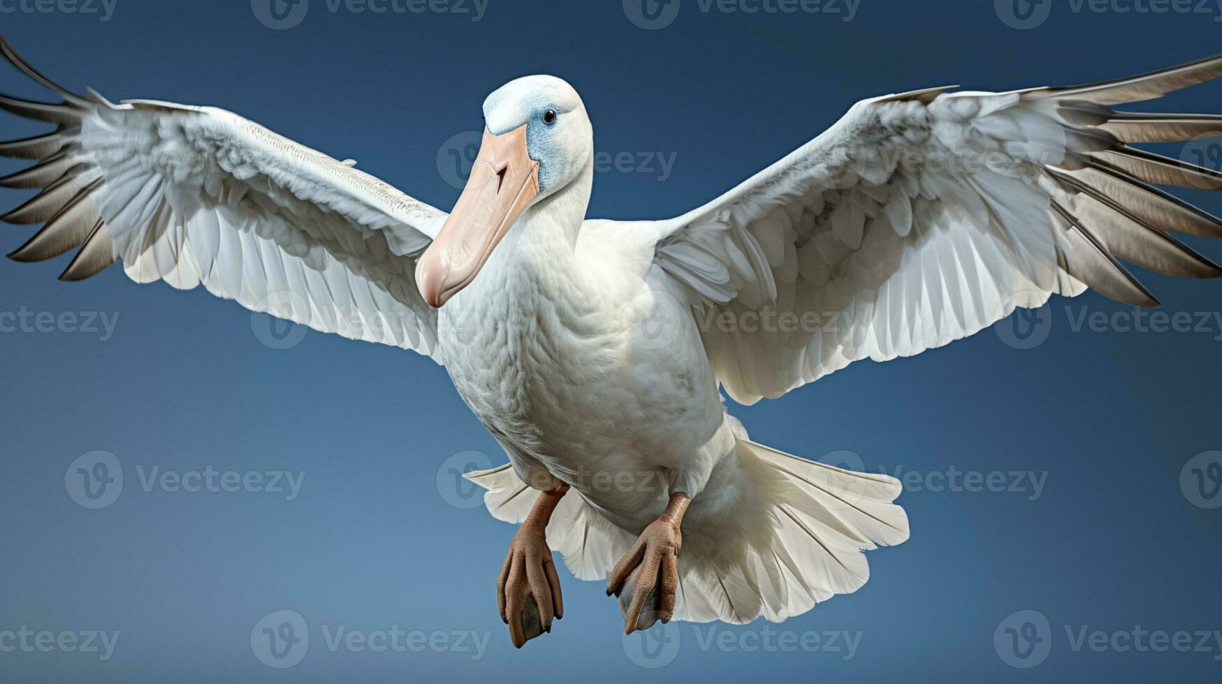 ai generado albatros blanco pájaro pájaro volador en Oceano foto