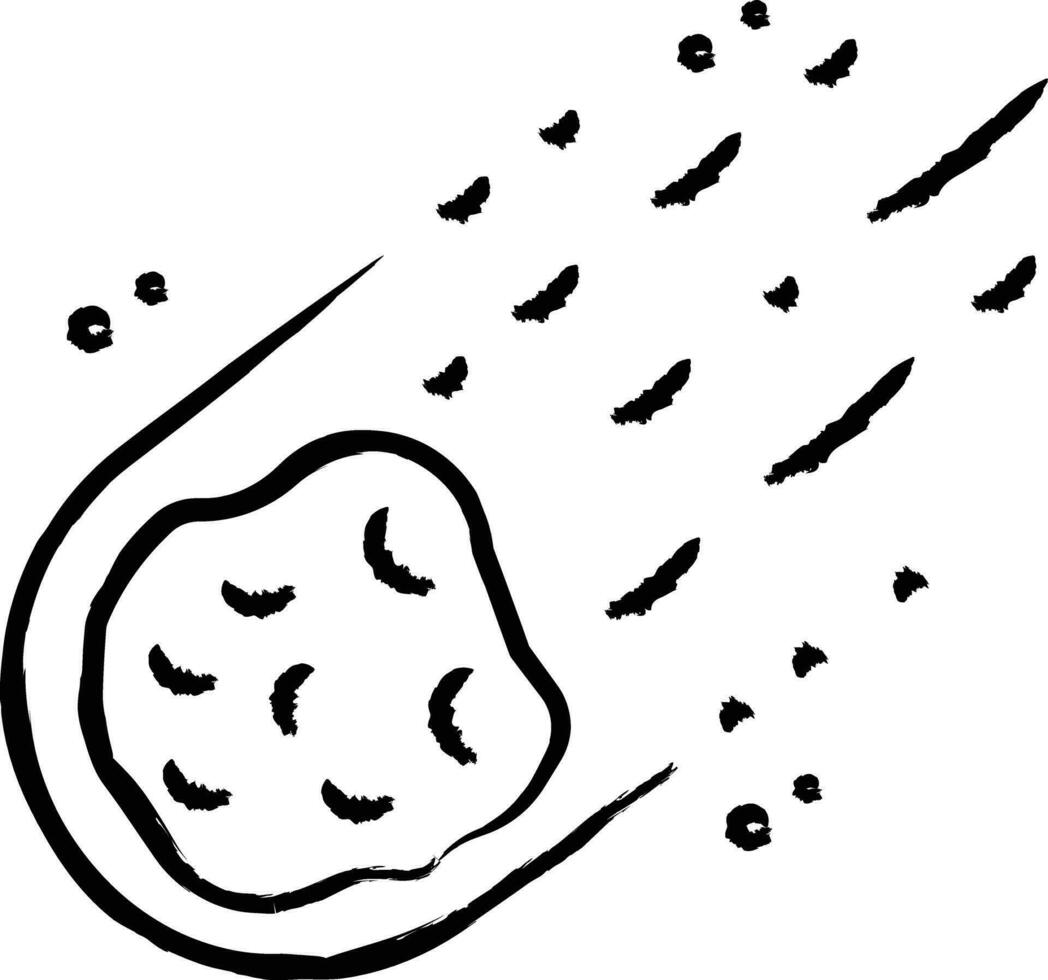 Asteroid rock hand drawn vector illustration