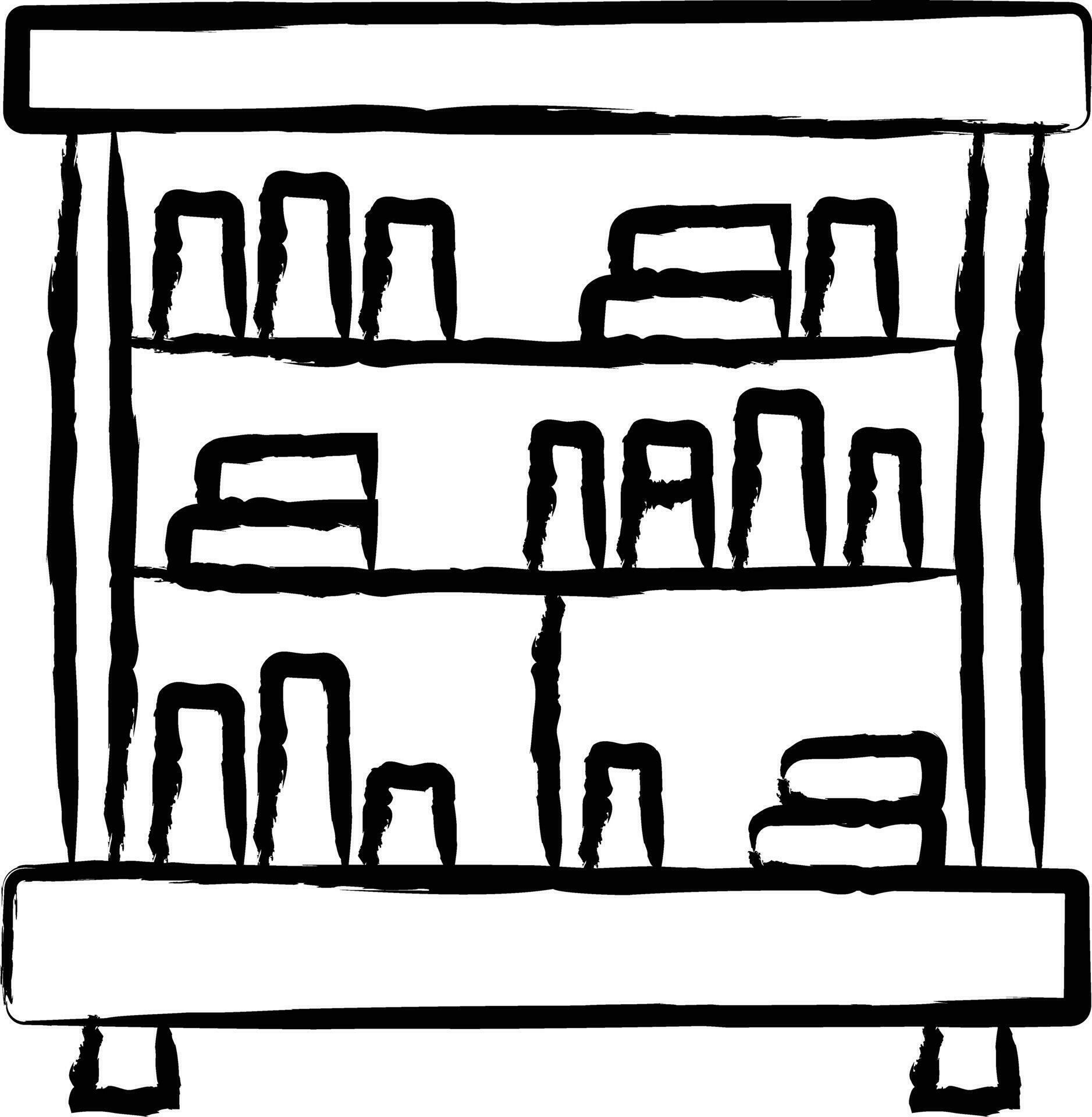 Library Shelf hand drawn vector illustration 35501286 Vector Art at Vecteezy