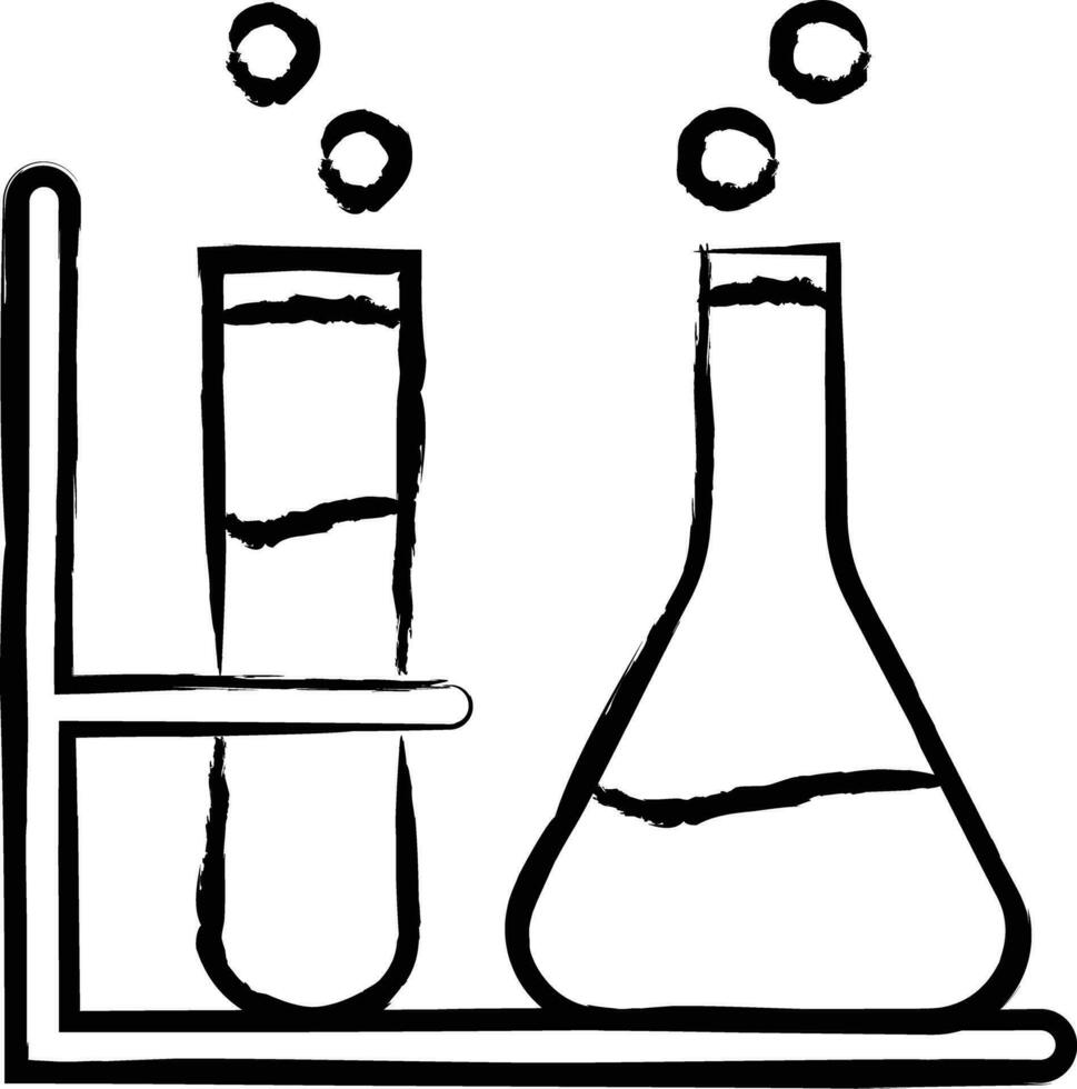 química laboratorio mano dibujado vector ilustración