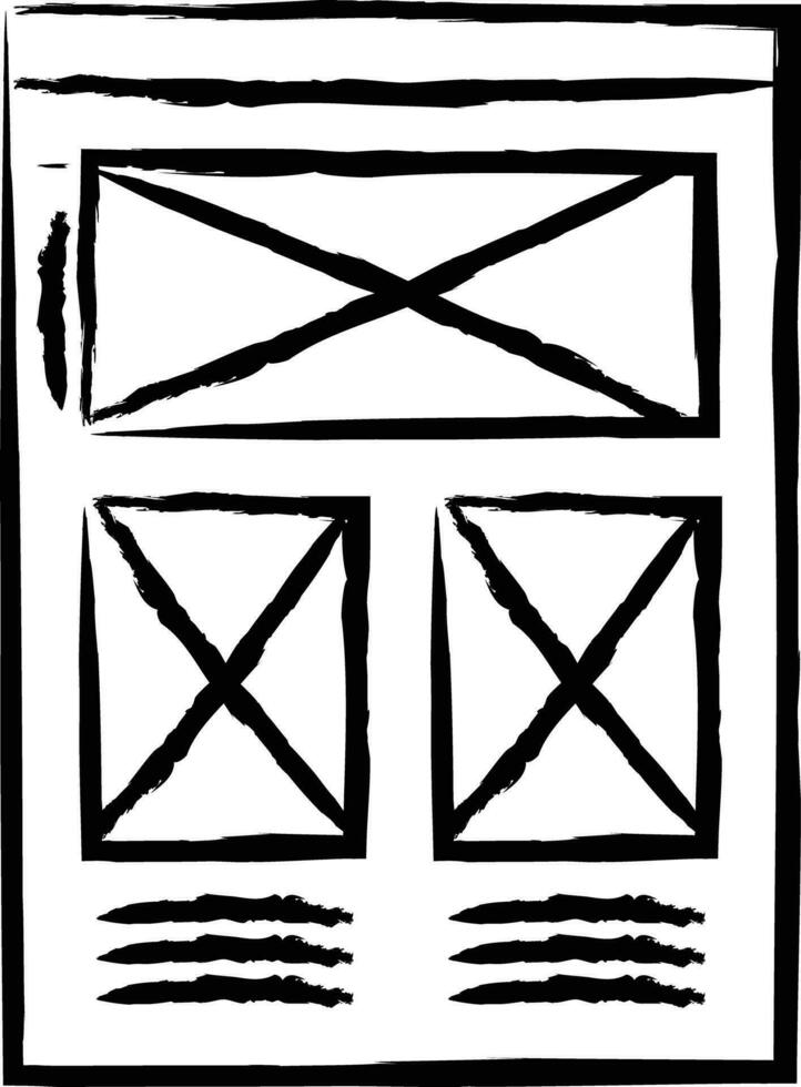 Wireframe hand drawn vector illustration