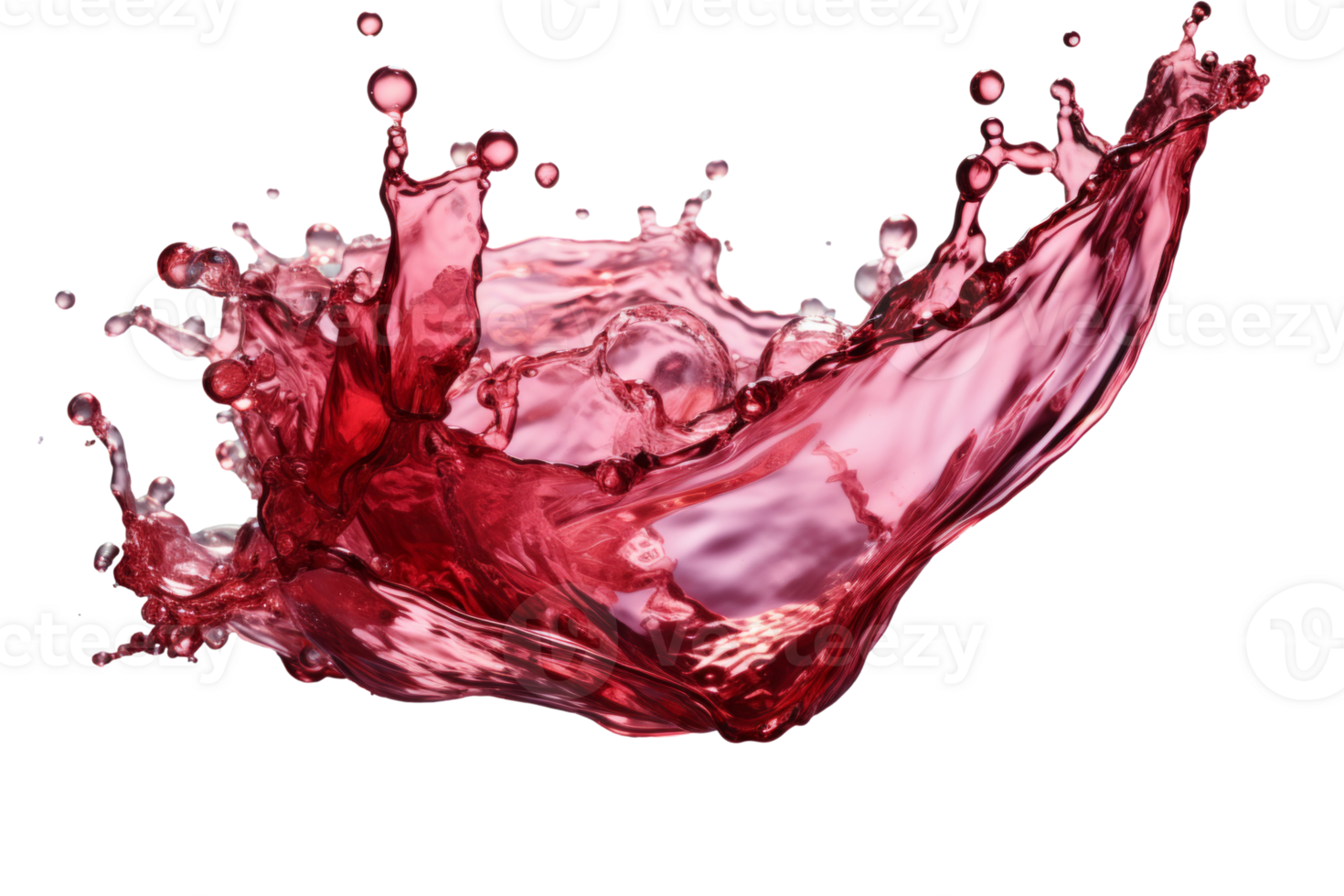 AI generated Red wine splashing out of it on transparent background created with generative AI technology png