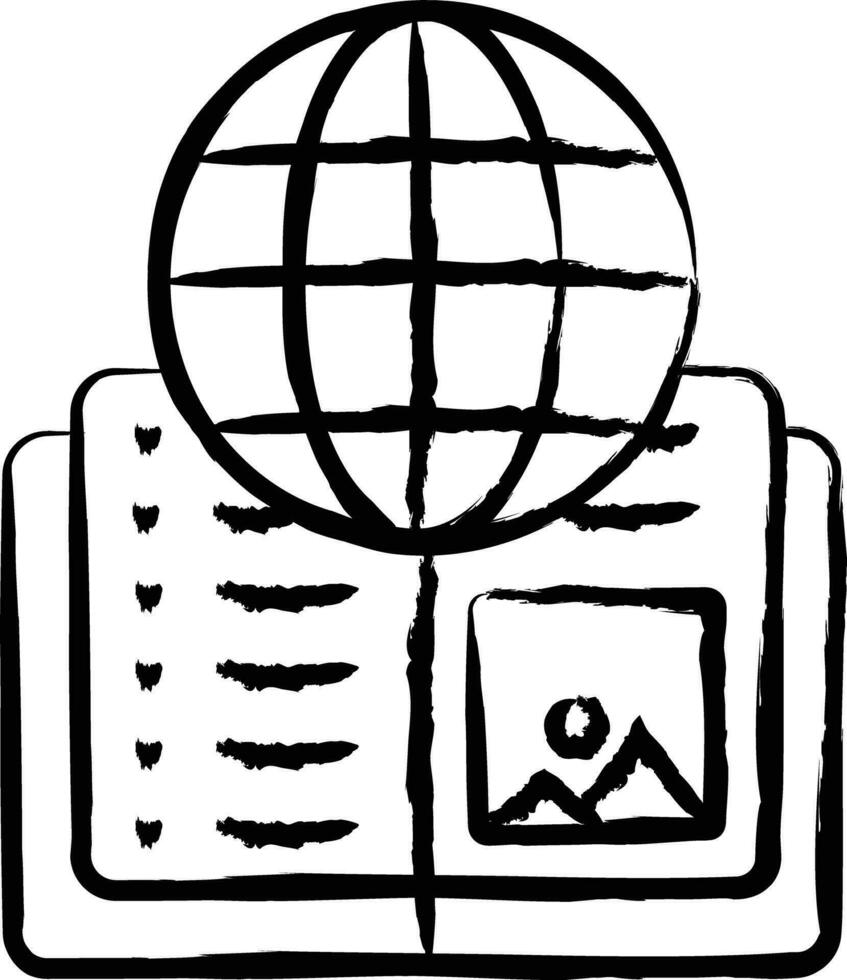book globe hand drawn vector illustration