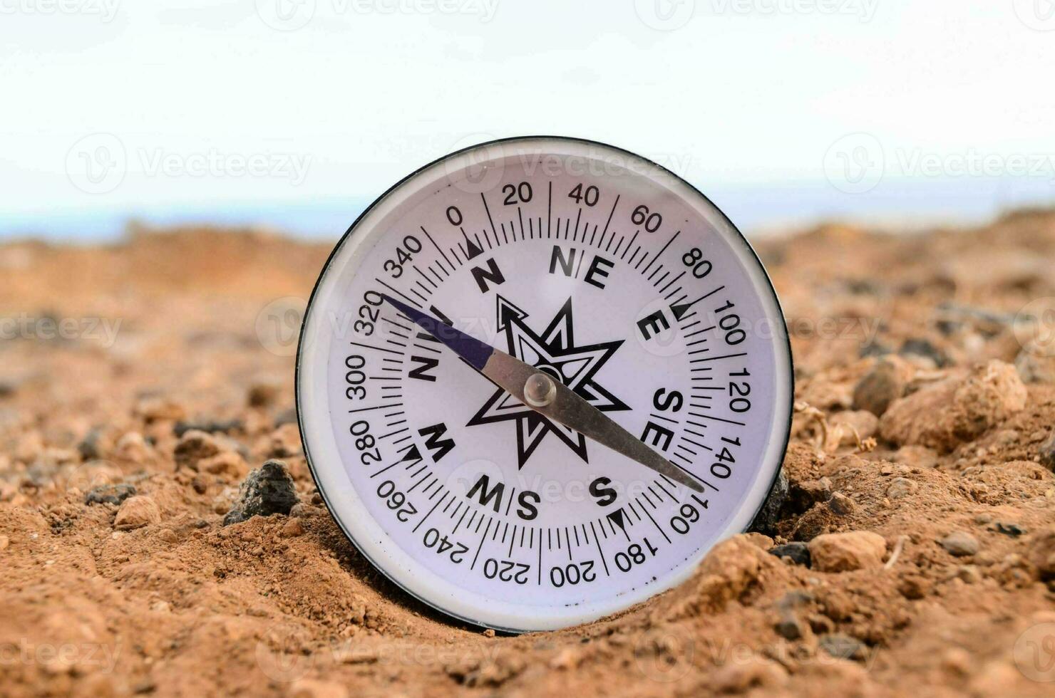 a compass in the desert photo