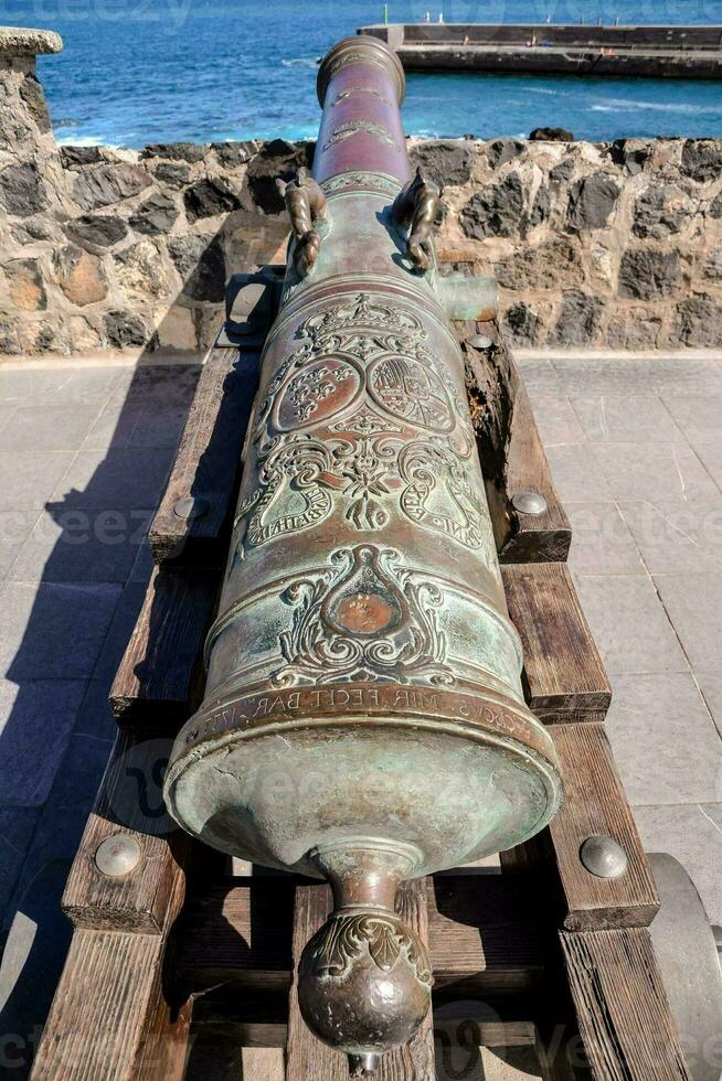 a cannon on display at the fort of san luis photo