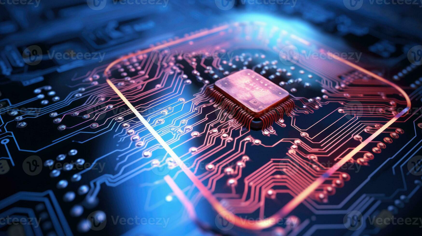 AI generated microchip circuit board tech, ai photo