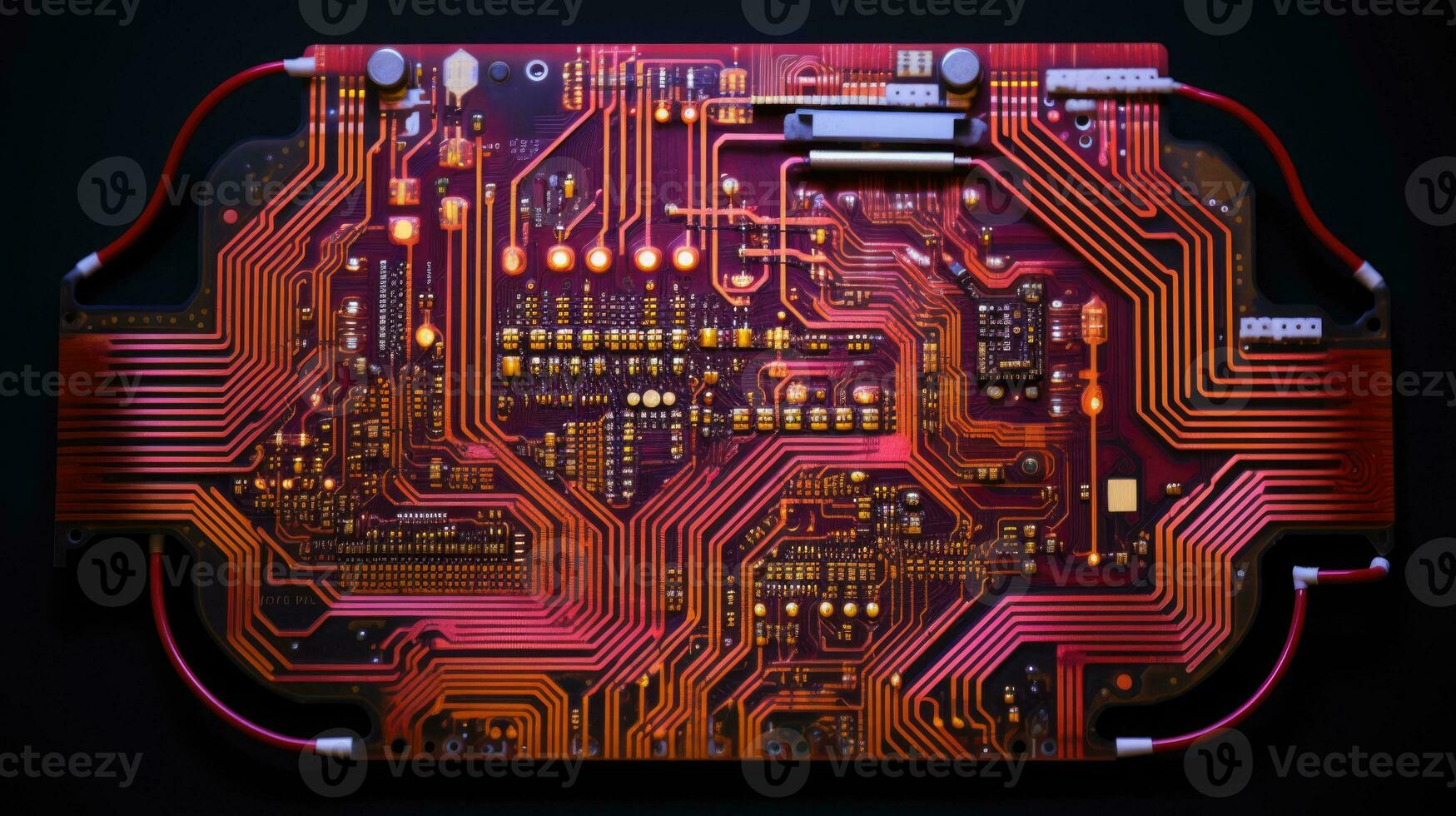 AI generated microchip circuit board tech, ai photo