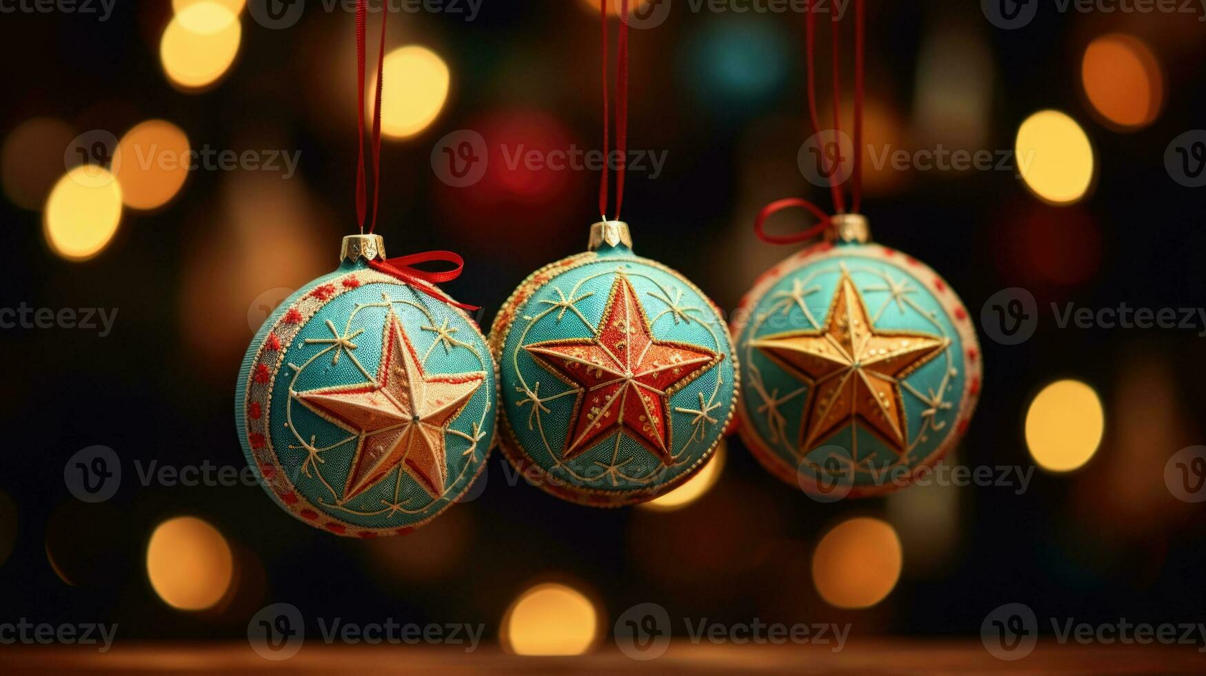 AI generated Christmas ornaments decoration photo