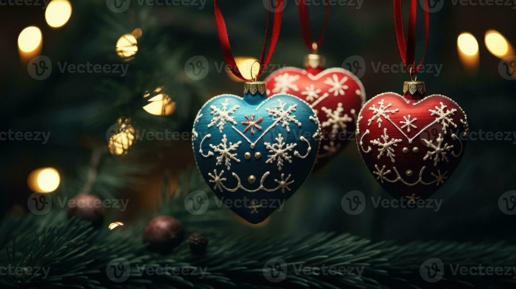 AI generated Christmas ornaments decoration photo