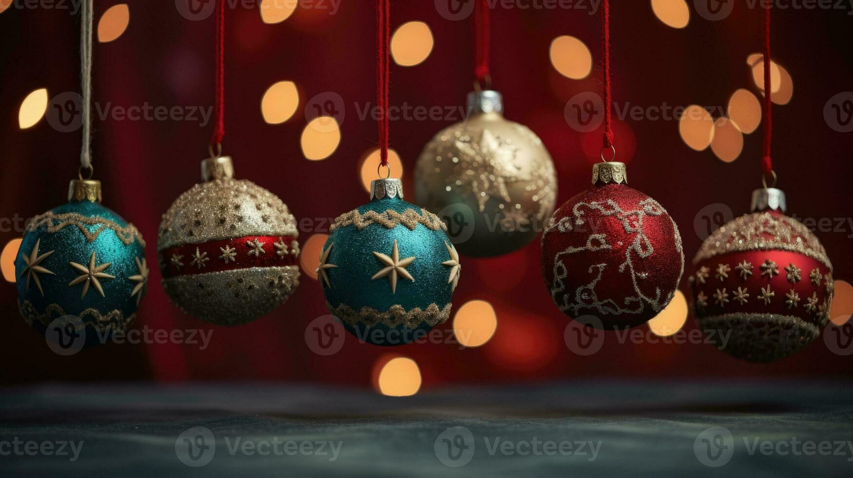 AI generated Christmas ornaments decoration photo