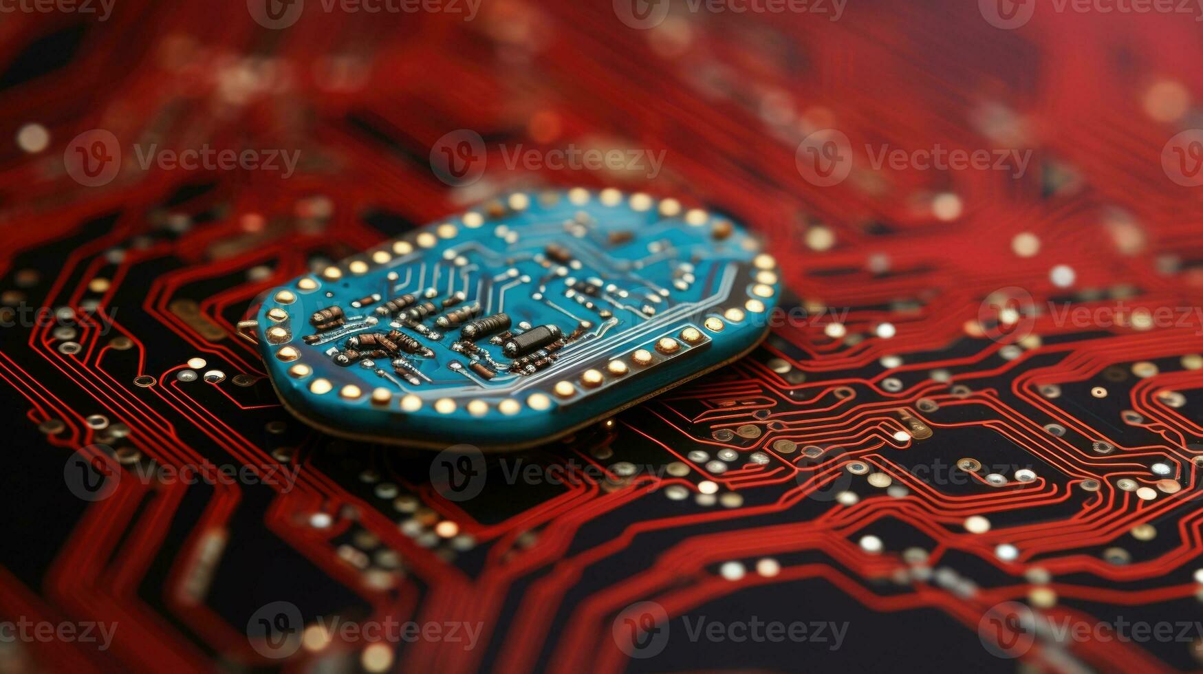 AI generated microchip circuit board tech, ai photo