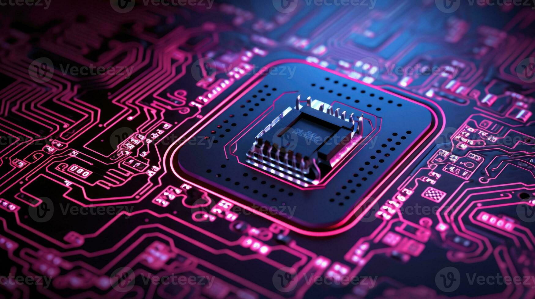 AI generated microchip circuit board tech, ai photo
