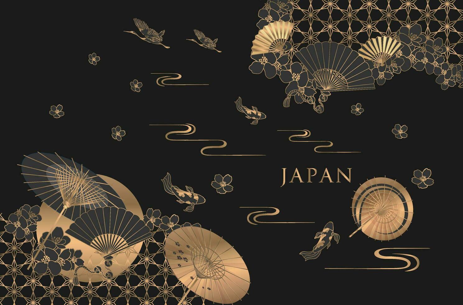 Japanese style pattern background or cover design. vector