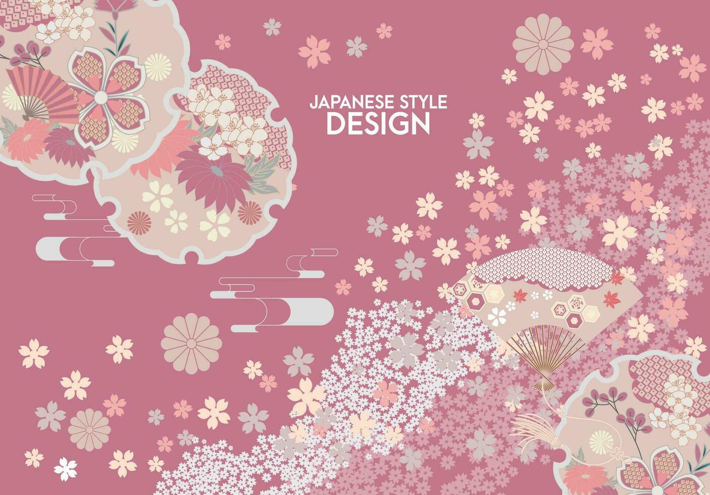 Japanese style pattern background or cover design. vector